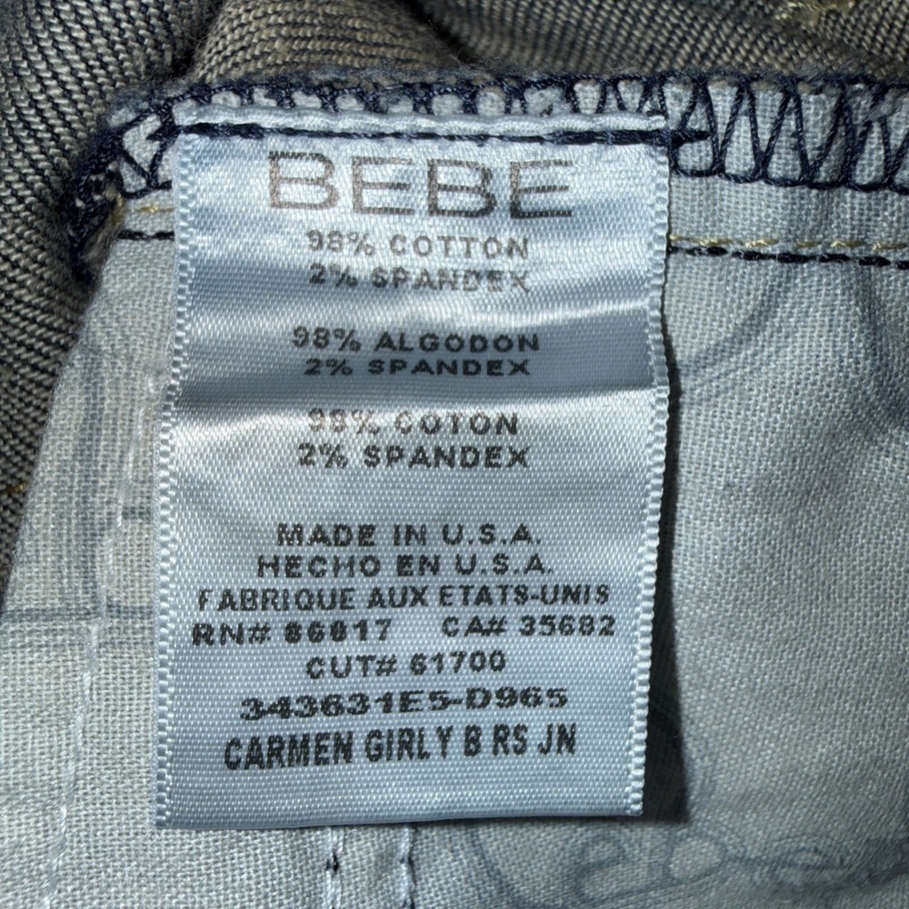 Bebe Carmen Girly Embellished Bootcut Jeans Women's 28 Vintage Blue Y2K *READ - Picture 11 of 14